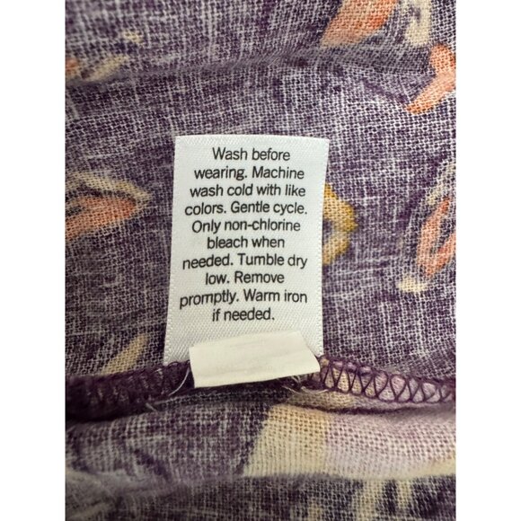 Sonoma Purple Floral Linen Blend Tiered Dress w/Pockets Size 2X 18 20 Plus New - Picture 8 of 9